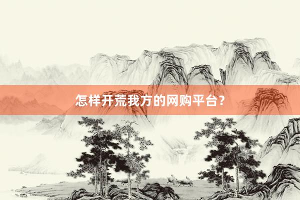 怎样开荒我方的网购平台？